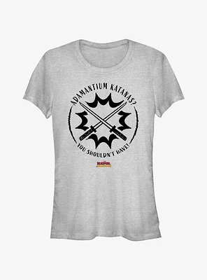 Marvel Deadpool & Wolverine Adamantium Katanas Girls T-Shirt