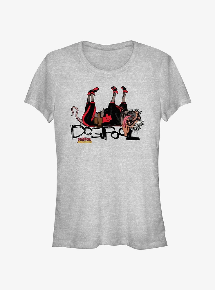 Marvel Deadpool & Wolverine Dogpool Play Dead Girls T-Shirt