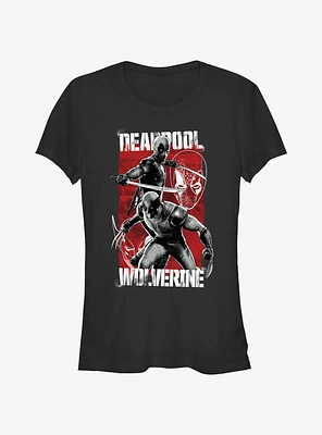 Marvel Deadpool & Wolverine Hero Portrait Girls T-Shirt