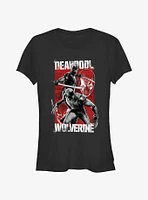 Marvel Deadpool & Wolverine Hero Portrait Girls T-Shirt