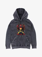 Marvel Deadpool & Wolverine Out Of Danger Mineral Wash Hoodie