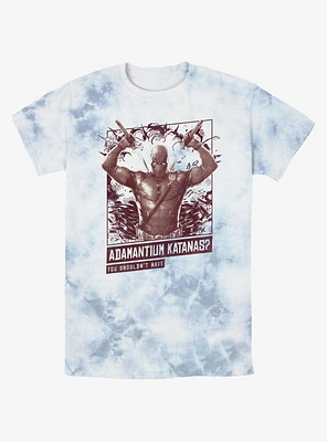 Marvel Deadpool & Wolverine Adamantium Katanas Tie-Dye T-Shirt