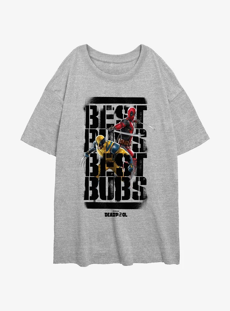 Marvel Deadpool & Wolverine Best Bubs Heroes Girls Oversized T-Shirt