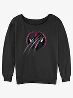 Marvel Deadpool & Wolverine Clawed Pool Girls Slouchy Sweatshirt