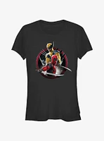 Marvel Deadpool & Wolverine Duo Badge Girls T-Shirt