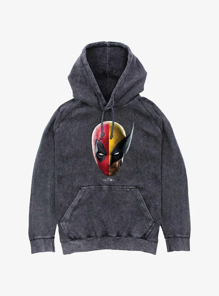 Marvel Deadpool & Wolverine Half Portrait Mineral Wash Hoodie