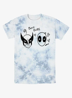 Marvel Deadpool & Wolverine Best Bubs Scribbles Tie-Dye T-Shirt