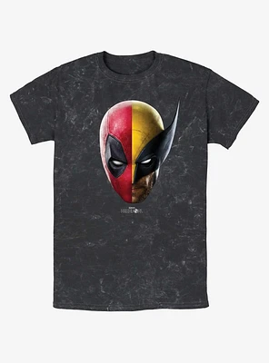 Marvel Deadpool & Wolverine Half Portrait Mineral Wash T-Shirt