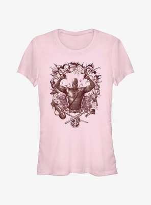 Marvel Deadpool & Wolverine Weapons Explosion Girls T-Shirt