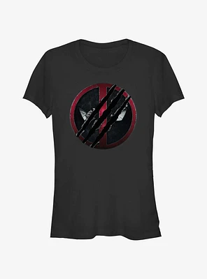 Marvel Deadpool & Wolverine Clawed Emblem Girls T-Shirt