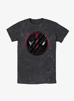 Marvel Deadpool & Wolverine Clawed Emblem Mineral Wash T-Shirt