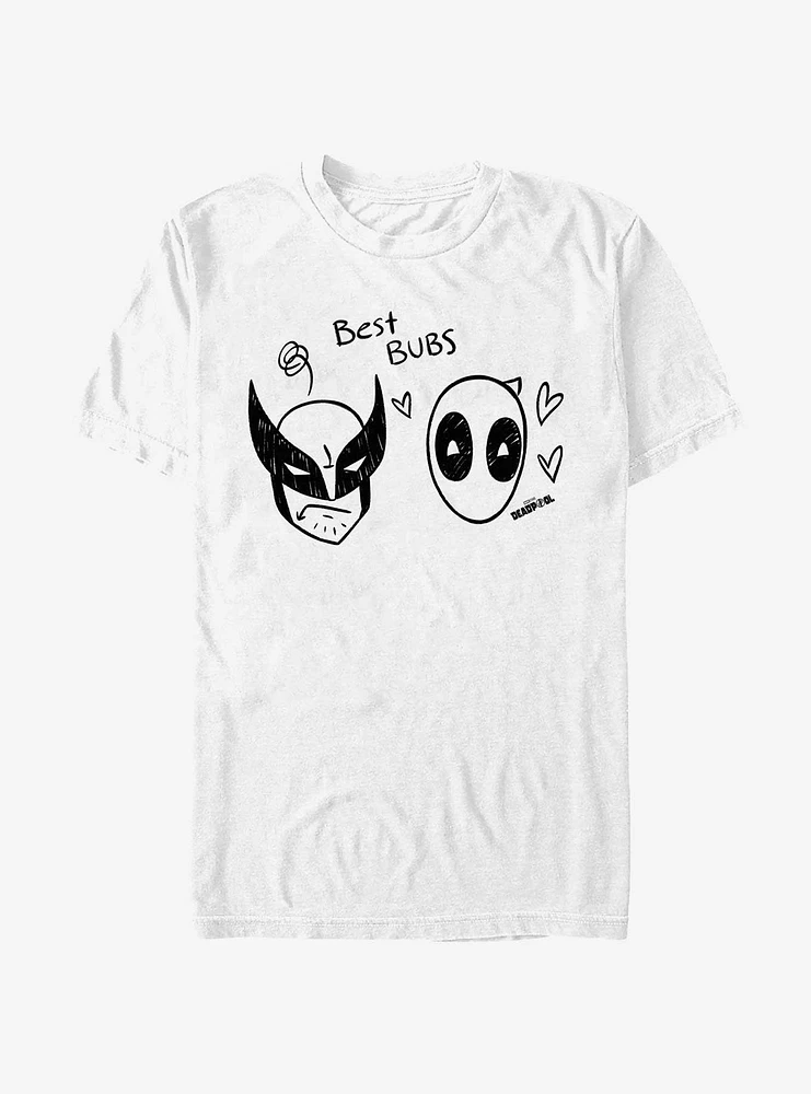 Marvel Deadpool & Wolverine Best Bubs Scribbles T-Shirt