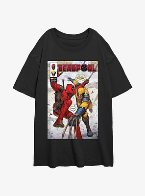 Marvel Deadpool & Wolverine Best Friends Comic Girls Oversized T-Shirt