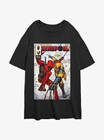 Marvel Deadpool & Wolverine Best Friends Comic Girls Oversized T-Shirt