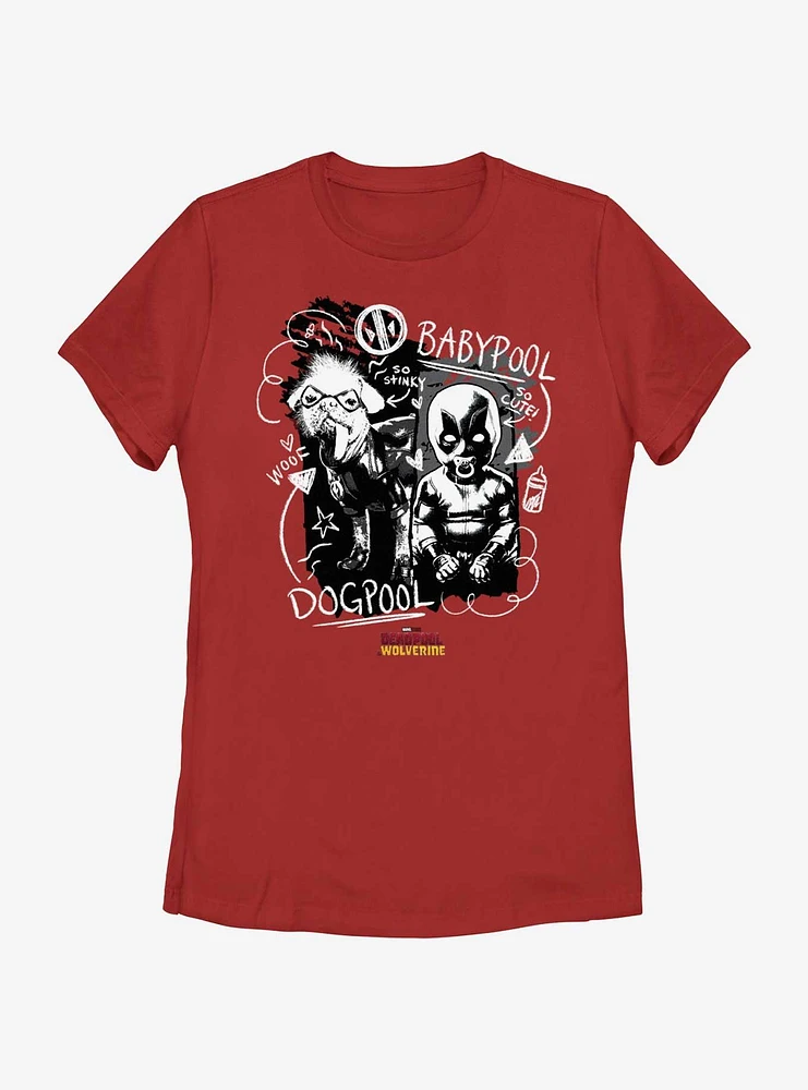 Marvel Deadpool & Wolverine Babypool And Dogpool Womens T-Shirt