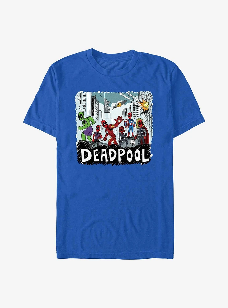 Marvel Deadpool & Wolverine Team Avengers T-Shirt