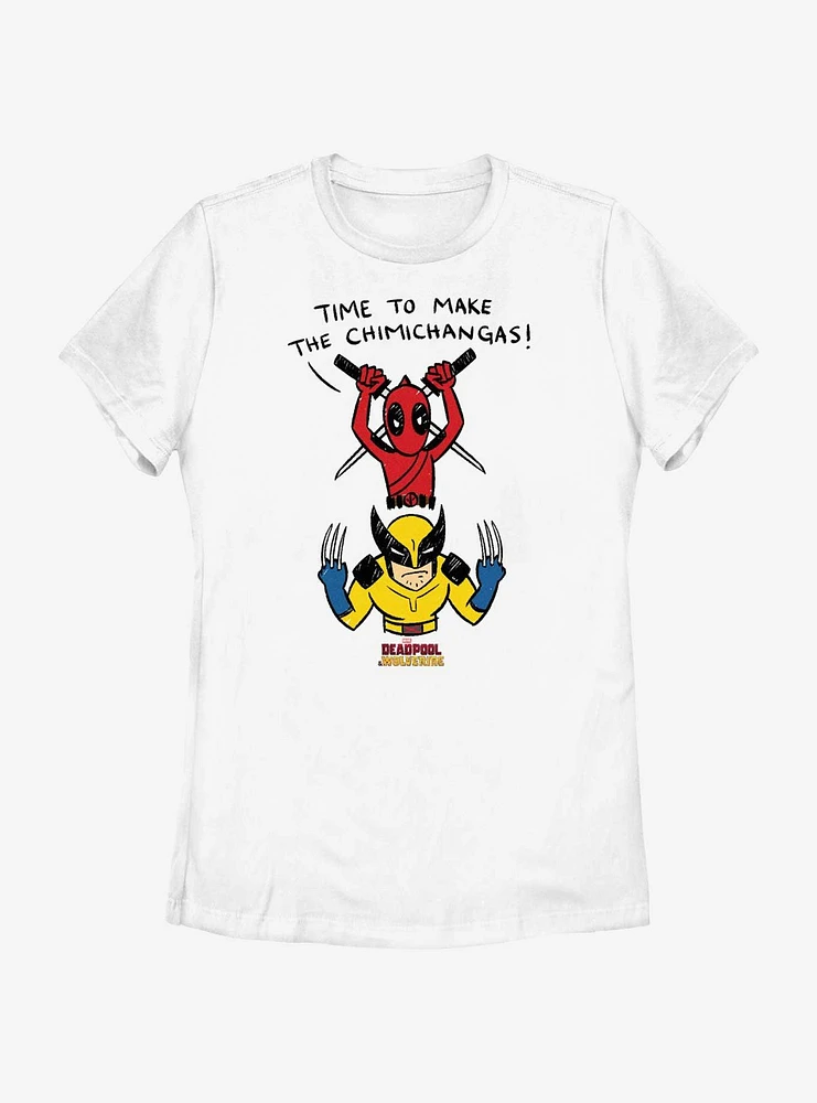 Marvel Deadpool & Wolverine Round House Cooks Womens T-Shirt