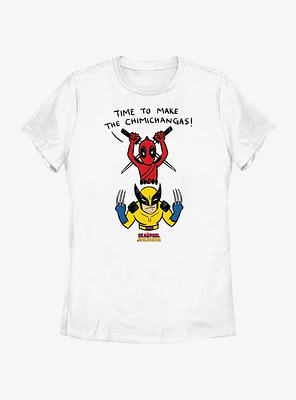 Marvel Deadpool & Wolverine Round House Cooks Womens T-Shirt