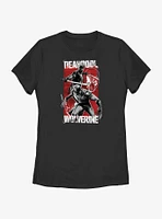 Marvel Deadpool & Wolverine Red Yellow Black Womens T-Shirt