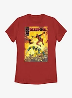 Marvel Deadpool & Wolverine Fighting Poster Womens T-Shirt