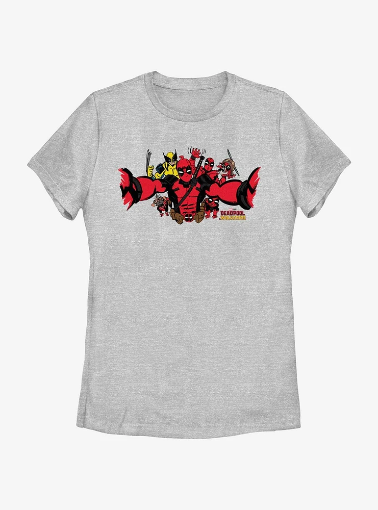 Marvel Deadpool & Wolverine Selfie Womens T-Shirt