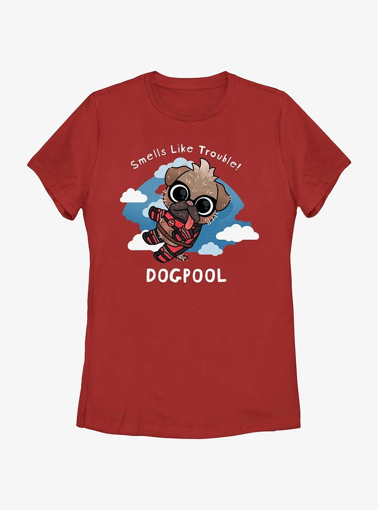 Marvel Deadpool & Wolverine Dogpool Smells Like Trouble Womens T-Shirt