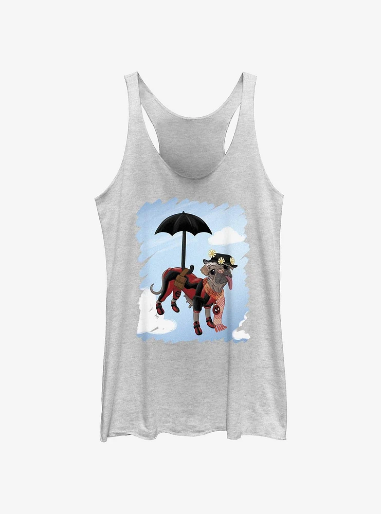 Marvel Deadpool & Wolverine Puppins Sky Womens Tank Top