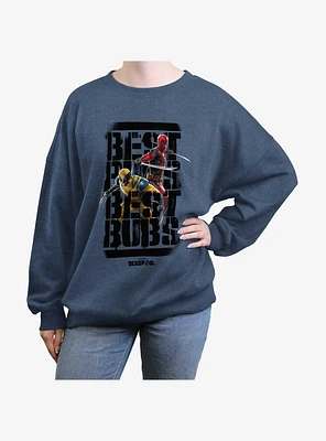 Marvel Deadpool & Wolverine Best Bubs Heroes Womens Oversized Sweatshirt