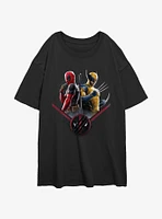 Marvel Deadpool & Wolverine X Force Pair Womens Oversized T-Shirt