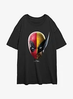 Marvel Deadpool & Wolverine Half Portrait Womens Oversized T-Shirt