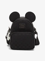 Loungefly Disney Mickey Mouse Black Checkered Figural Convertible Crossbody Bag