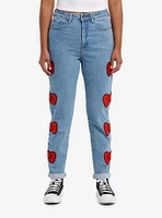 Hello Kitty Red Bow & Rhinestone Mom Jeans