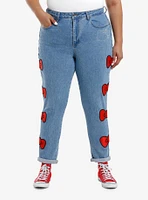 Hello Kitty Red Bow & Rhinestone Mom Jeans Plus