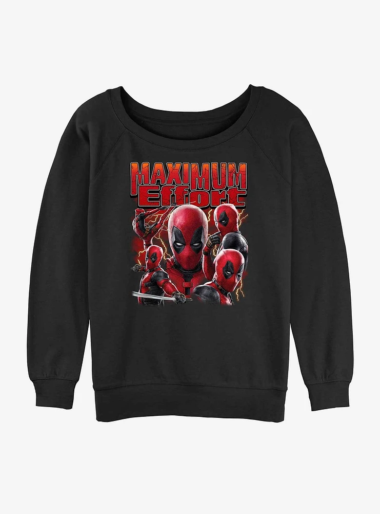 Marvel Deadpool & Wolverine Maximum Effort Womens Slouchy Sweatshirt BoxLunch Web Exclusive