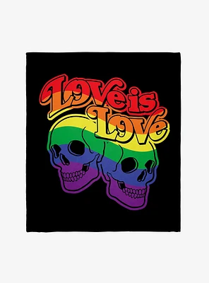 Love Is Love Skulls Throw Blanket