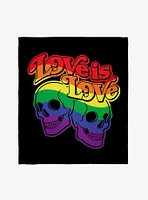 Love Is Love Skulls Throw Blanket