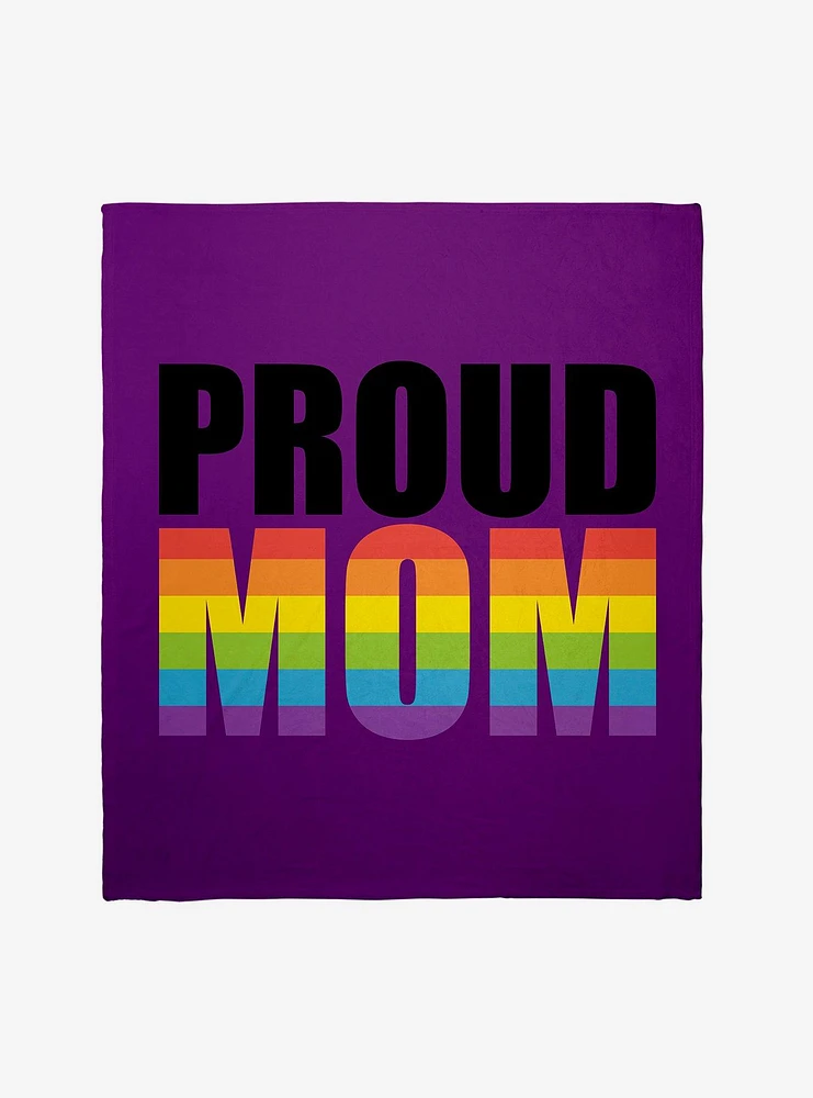 LGBTQ Proud Mom Throw Blanket