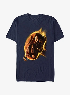 Marvel Thor Fire Hammer Portrait T-Shirt