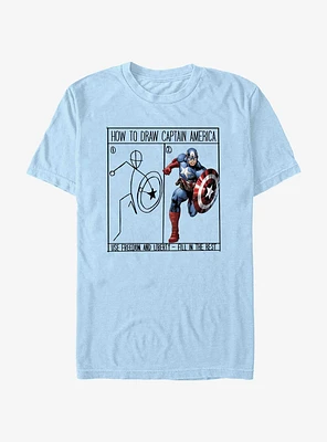 Marvel Captain America How To Draw T-Shirt