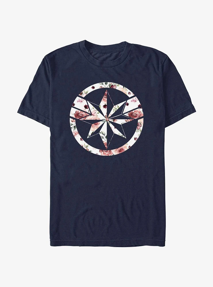 Marvel Captain Floral Fill Icon T-Shirt