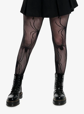 Black Spiders Fishnet Tights