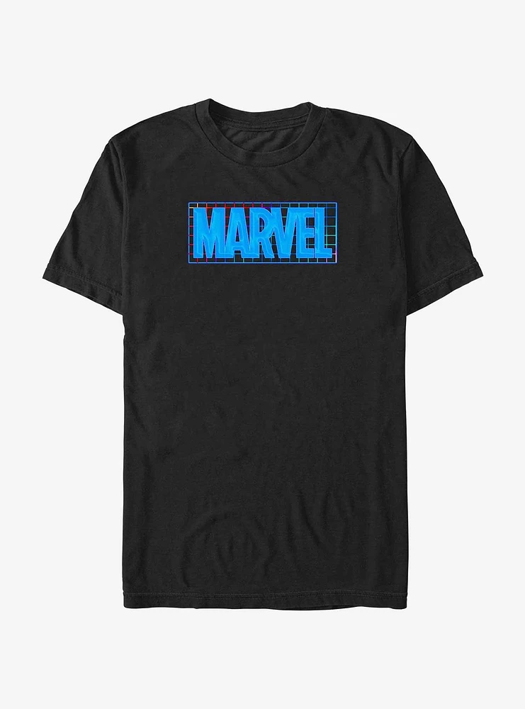 Marvel Neon Grid Icy Logo T-Shirt