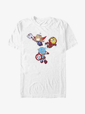 Marvel Avengers Chibi Thor Iron Man Captain America T-Shirt