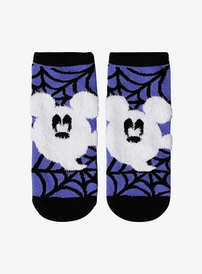 Disney Mickey Mouse Fuzzy Ghost No-Show Socks