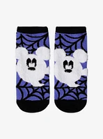 Disney Mickey Mouse Fuzzy Ghost No-Show Socks