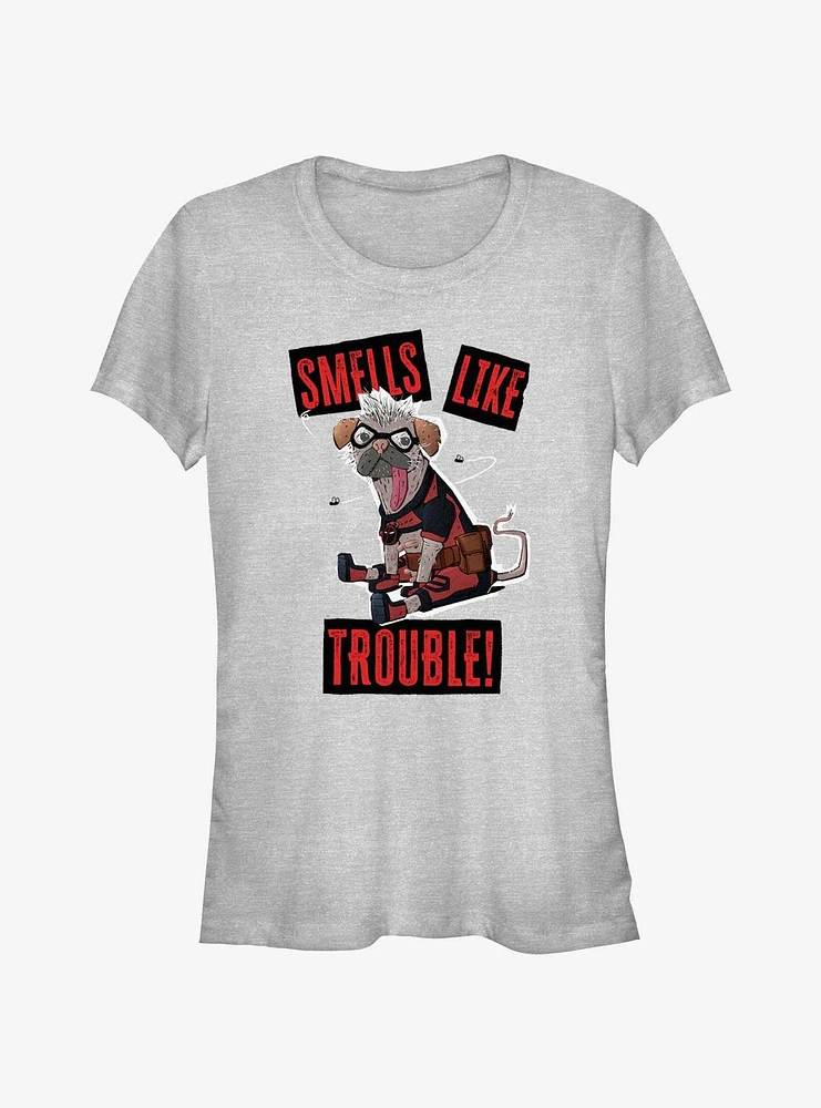 Marvel Deadpool & Wolverine Dogpool Smells Like Trouble Girls T-Shirt