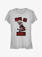 Marvel Deadpool & Wolverine Dogpool Smells Like Trouble Girls T-Shirt