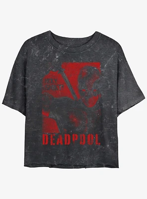 Marvel Deadpool & Wolverine Poster SNIKT Girls Mineral Wash Crop T-Shirt