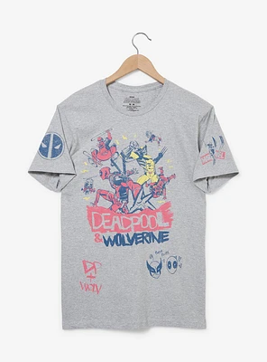 Marvel Deadpool & Wolverine Doodle Icons T-Shirt - BoxLunch Exclusive