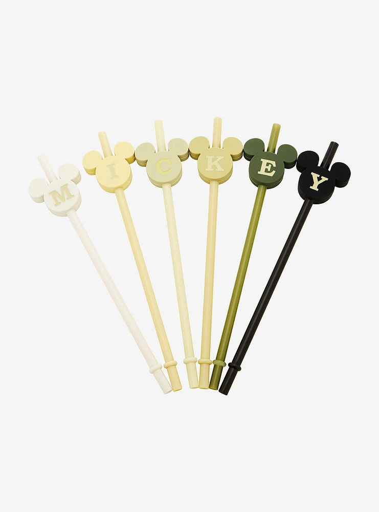 Disney Mickey Mouse Tonal Silhouette Blind Assorted Straw with Charm - BoxLunch Exclusive